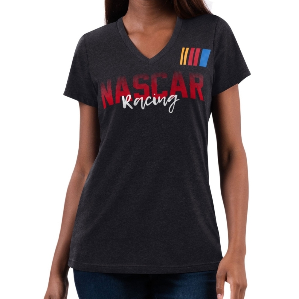 Women's NASCAR Merchandise G-III 4Her by Carl Banks Black V-Neck T-Shirt